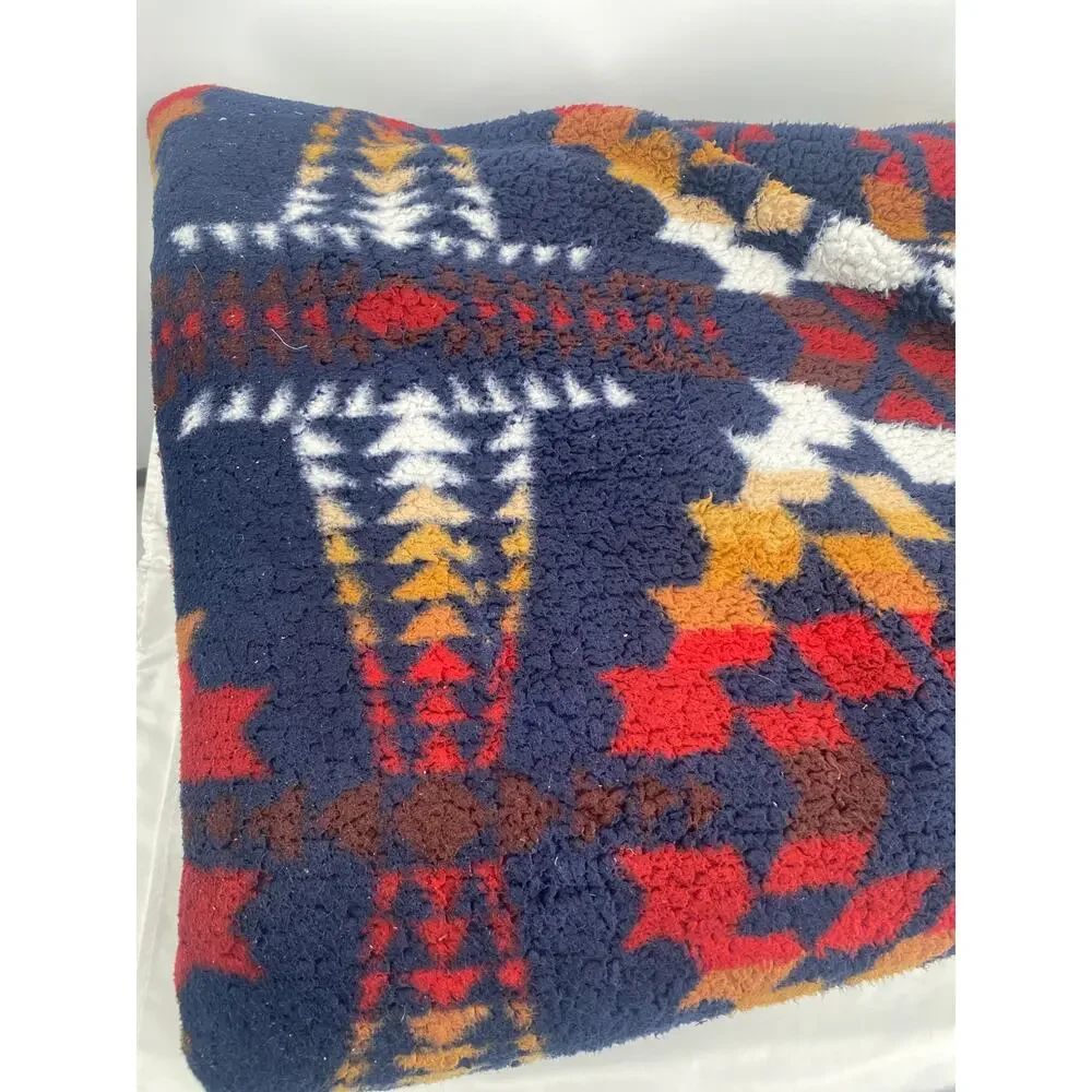 Pendleton Sherpa Fleece Blanket Legend Lake Dark Blue Cozy King Size